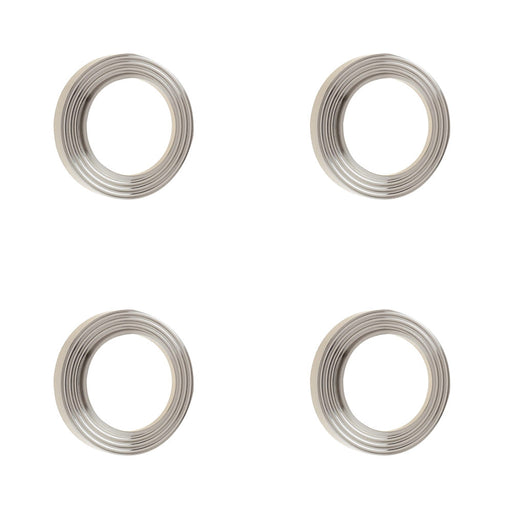 PACK Elegant Reeded Outer Roses Escutcheons Satin Nickel Finish Solid Brass Hole Cover