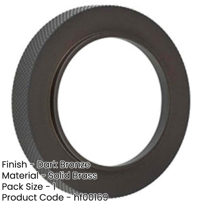 Stylish Knurled Outer Rose Dark Bronze Escutcheons Solid Brass Hole Cover-1