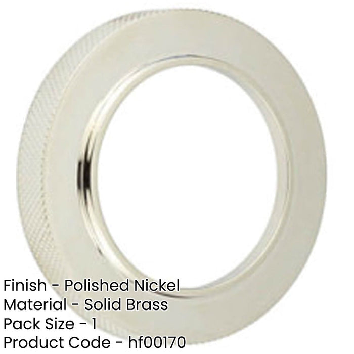 Stylish Knurled Outer Rose Escutcheon Polished Nickel Finish Solid Brass Hole Cover-1