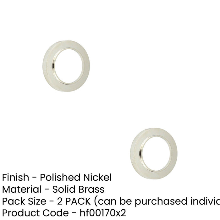 PACK Stylish Knurled Outer Rose Escutcheon Polished Nickel Finish Solid Brass Hole Cover (1)-1