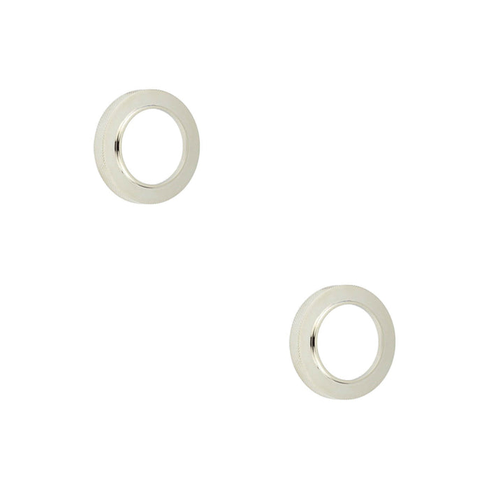 PACK Stylish Knurled Outer Rose Escutcheon Polished Nickel Finish Solid Brass Hole Cover (1)