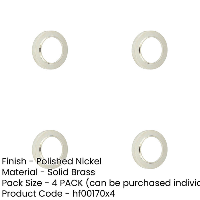 PACK Stylish Knurled Outer Rose Escutcheon Polished Nickel Finish Solid Brass Hole Cover-1