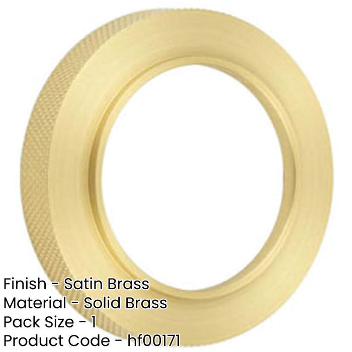 Stylish Knurled Outer Rose Escutcheon Satin Brass Solid Brass Hole Cover-1