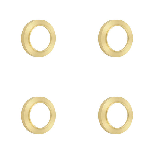 PACK Stylish Knurled Outer Rose Escutcheon Satin Brass Solid Brass Hole Cover