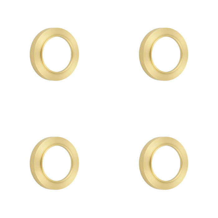 PACK Stylish Knurled Outer Rose Escutcheon Satin Brass Solid Brass Hole Cover