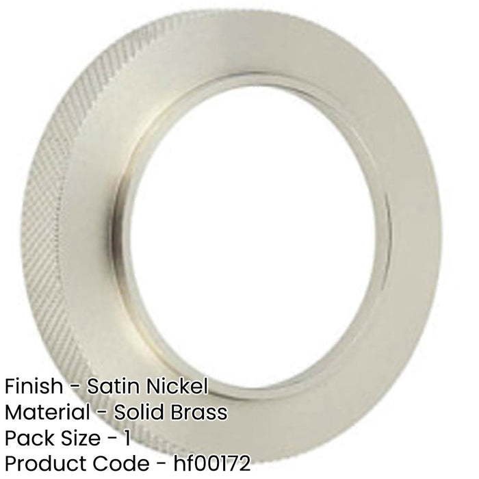 Stylish Knurled Outer Rose Satin Nickel Escutcheons Solid Brass Hole Cover-1