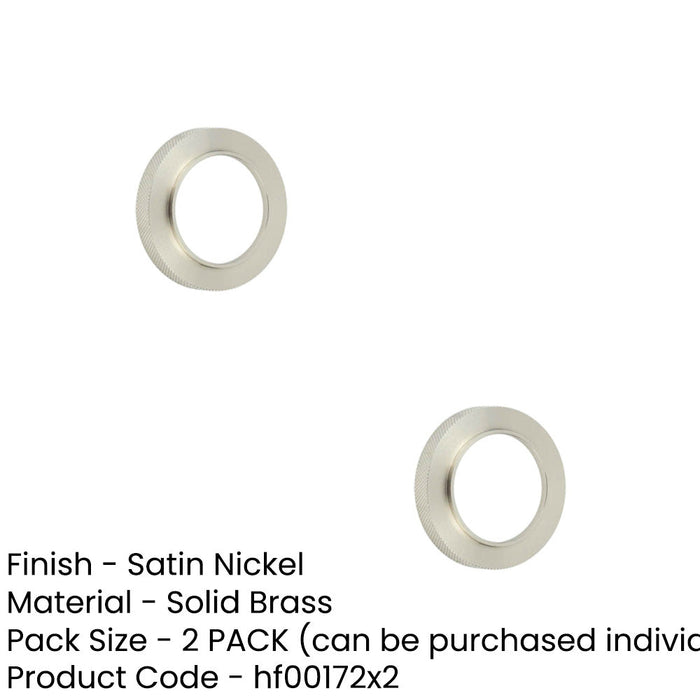 PACK Stylish Knurled Outer Rose Satin Nickel Escutcheons Solid Brass Hole Cover (1)-1