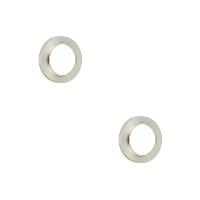 PACK Stylish Knurled Outer Rose Satin Nickel Escutcheons Solid Brass Hole Cover (1)