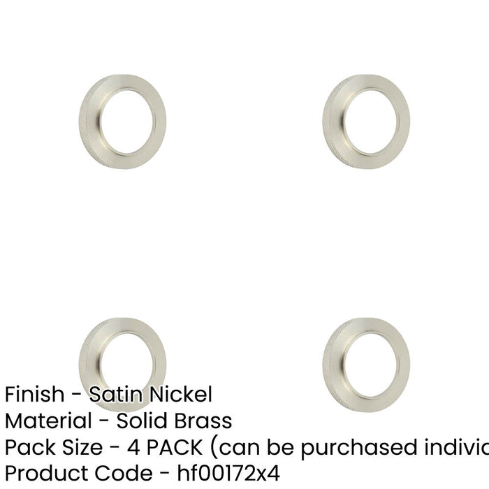 PACK Stylish Knurled Outer Rose Satin Nickel Escutcheons Solid Brass Hole Cover-1