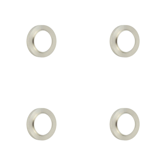 PACK Stylish Knurled Outer Rose Satin Nickel Escutcheons Solid Brass Hole Cover