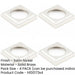 PACK Stylish Stepped Square Outer Rose Satin Nickel Escutcheon Hardware Solid Brass Hole Cover-1