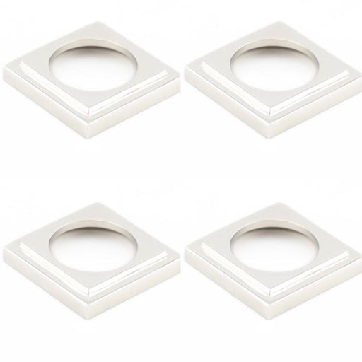 PACK Stylish Stepped Square Outer Rose Satin Nickel Escutcheon Hardware Solid Brass Hole Cover