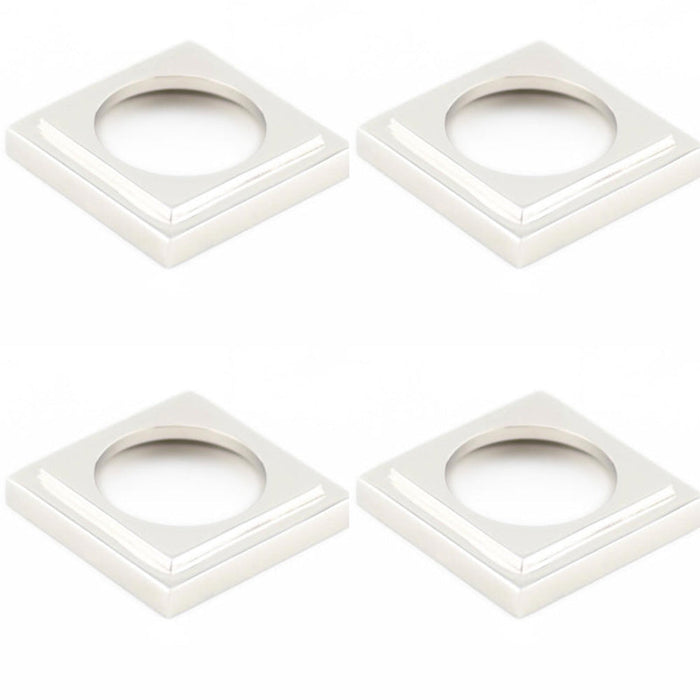 PACK Stylish Stepped Square Outer Rose Satin Nickel Escutcheon Hardware Solid Brass Hole Cover