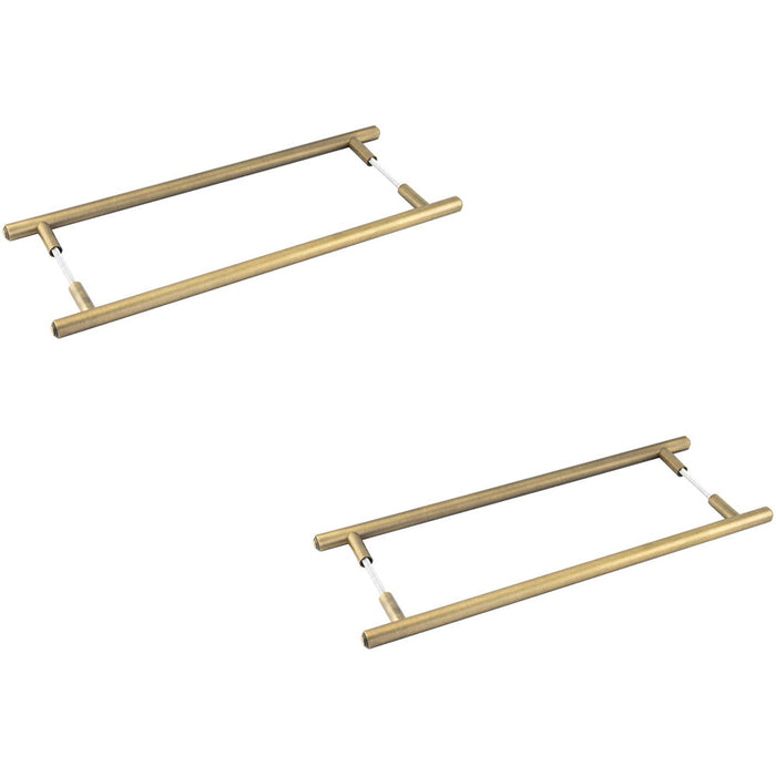 PACK Antique Brass Pull Handle 425mm Back Back Design Stylish Interiors Door Handle (1)