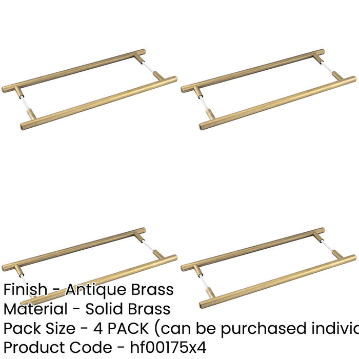 PACK Antique Brass Pull Handle 425mm Back Back Design Stylish Interiors Door Handle-1