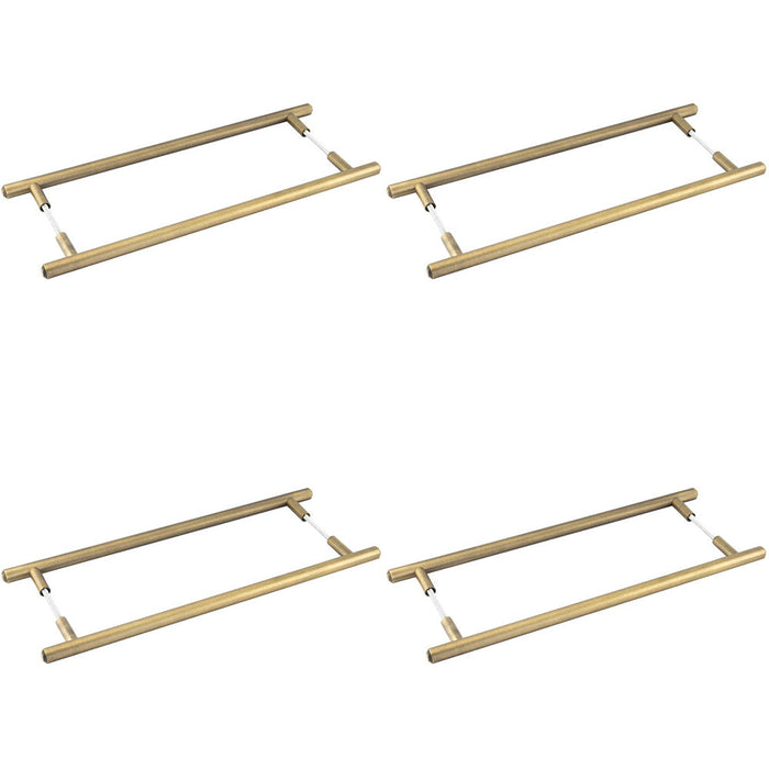 PACK Antique Brass Pull Handle 425mm Back Back Design Stylish Interiors Door Handle