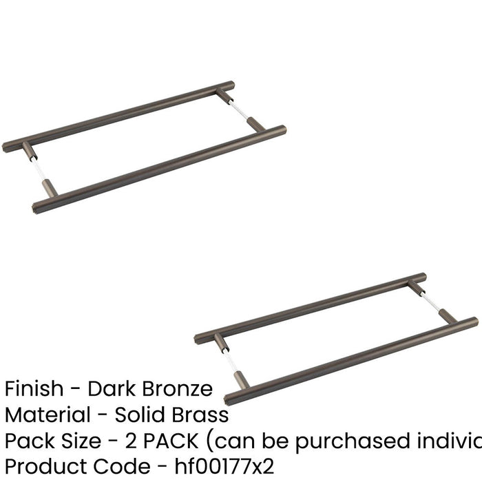 PACK Premium Back-to-Back Dark Bronze Pull Handle 425mm with Modern Design Door Handle (1)-1