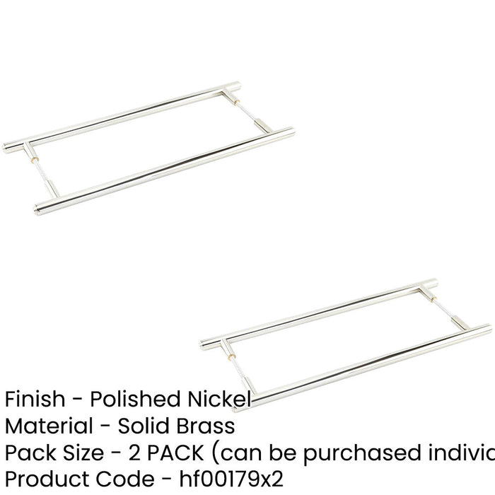 PACK Stylish 425mm Back Back Polished Nickel Pull Handle Modern Interiors Door Handle (1)-1