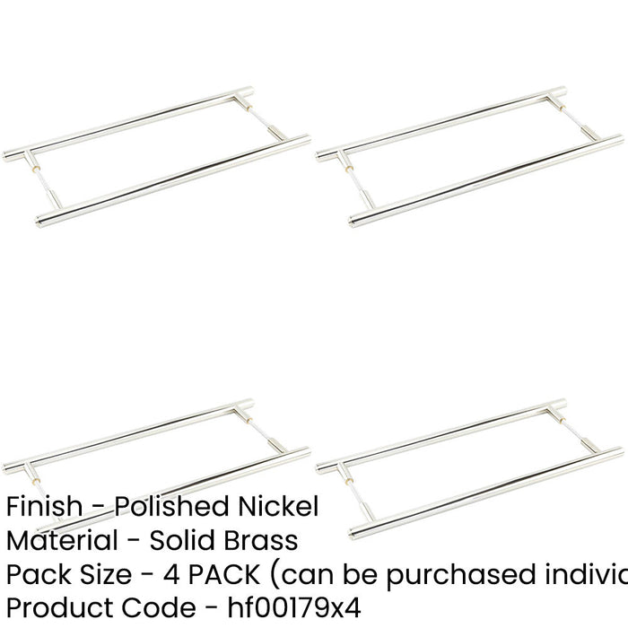 PACK Stylish 425mm Back Back Polished Nickel Pull Handle Modern Interiors Door Handle-1