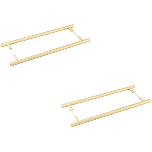 PACK Elegant Satin Brass Pull Handle 425mm Back Back Design Modern Homes Door Handle (1)