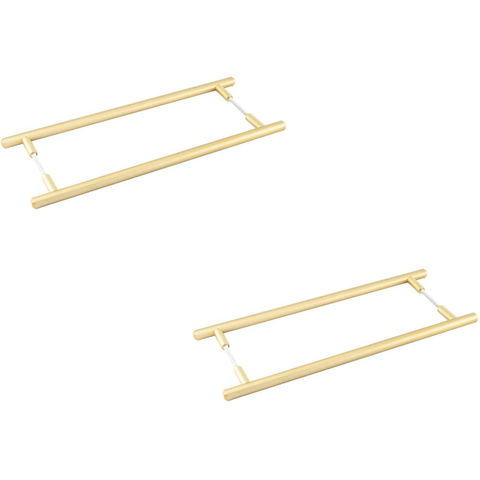 PACK Elegant Satin Brass Pull Handle 425mm Back Back Design Modern Homes Door Handle (1)