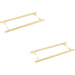 PACK Elegant Satin Brass Pull Handle 425mm Back Back Design Modern Homes Door Handle (1)