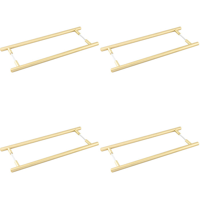 PACK Elegant Satin Brass Pull Handle 425mm Back Back Design Modern Homes Door Handle