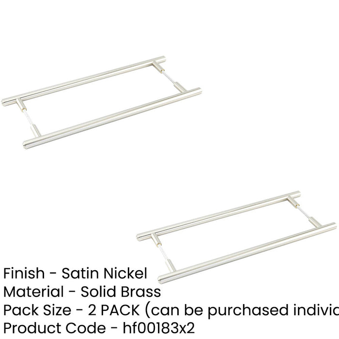 PACK Satin Nickel Pull Handle 425mm Modern Interiors Door Handle (2)-1