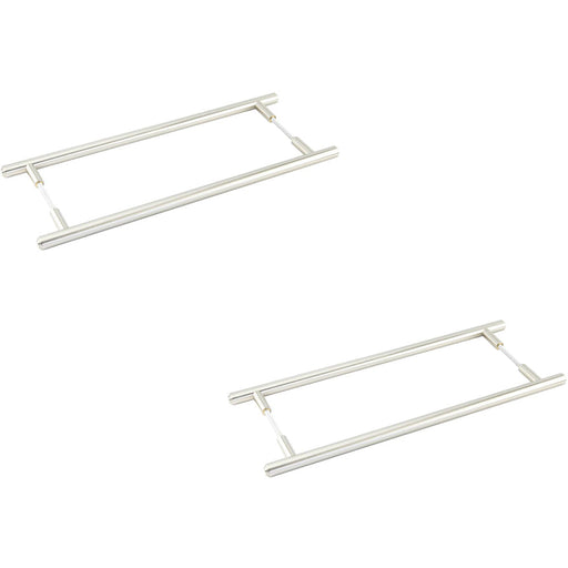 PACK Satin Nickel Pull Handle 425mm Modern Interiors Door Handle (2)