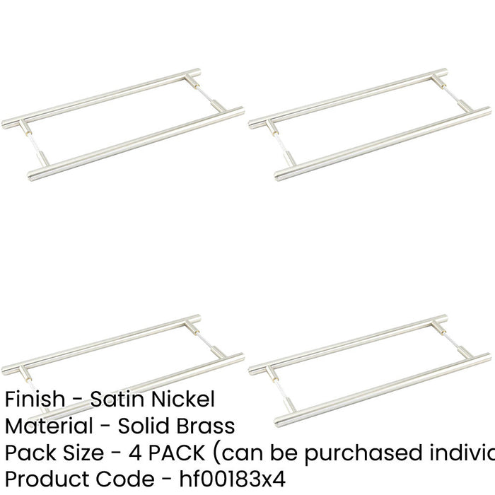 PACK Satin Nickel Pull Handle 425mm Modern Interiors Door Handle-1
