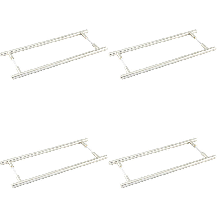 PACK Satin Nickel Pull Handle 425mm Modern Interiors Door Handle