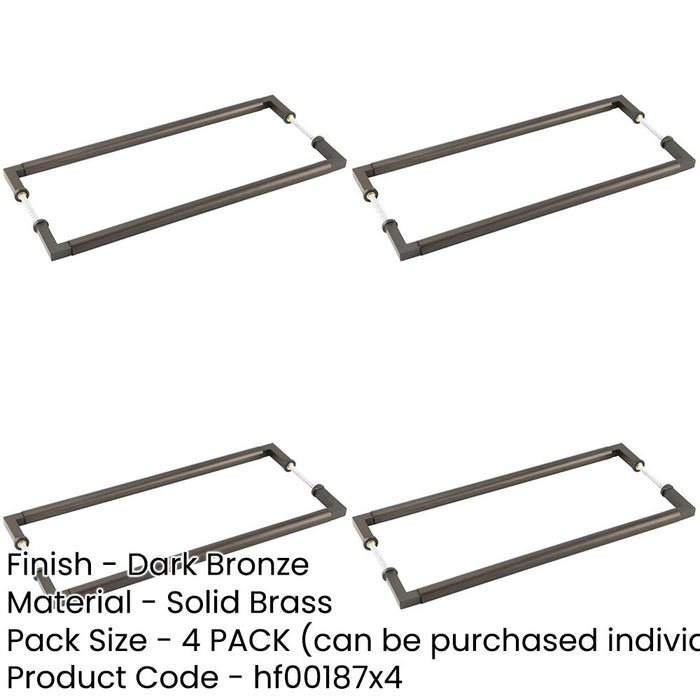 PACK Elegant Dark Bronze Pull Handle 425mm Back Back Cabinets Doors Door Handle-1