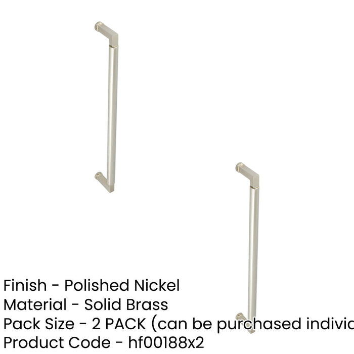 PACK Stylish 425mm Bolt Through Pull Handle Polished Nickel Finish Door Handle (1)-1