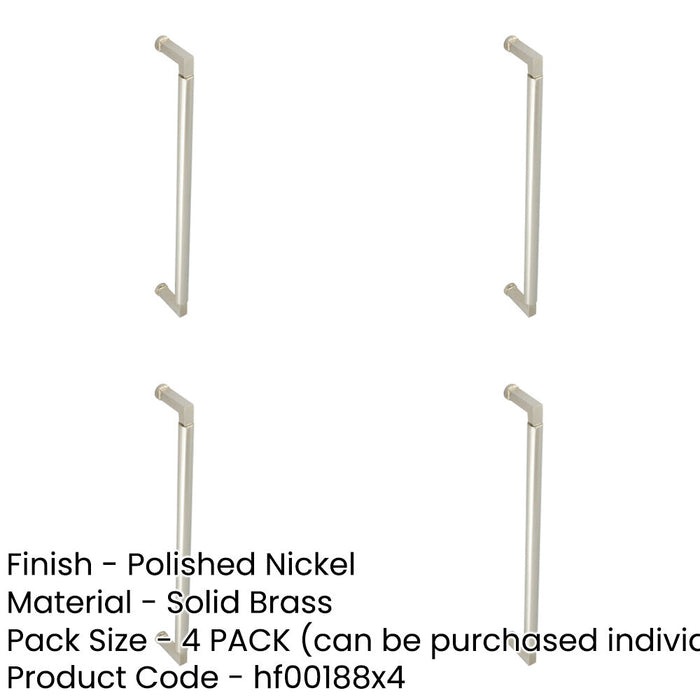 PACK Stylish 425mm Bolt Through Pull Handle Polished Nickel Finish Door Handle-1