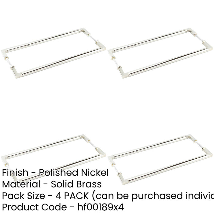 PACK Back Back Polished Nickel Pull Handle 425mm Door Handle-1