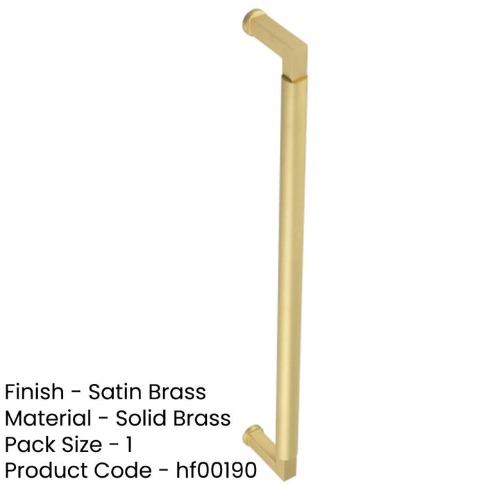 Premium Satin Brass Pull Handle with Unique Stepped Design 425mm 20mm Door Handle-1