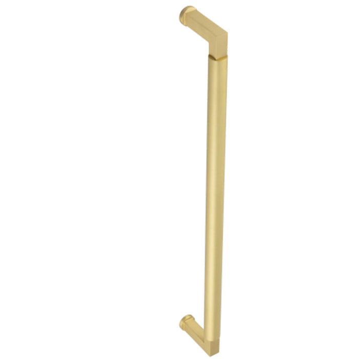 Premium Satin Brass Pull Handle with Unique Stepped Design 425mm 20mm Door Handle