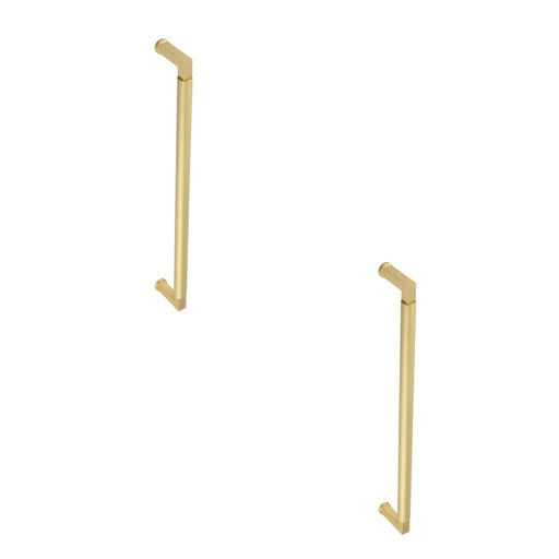 PACK Premium Satin Brass Pull Handle with Unique Stepped Design 425mm 20mm Door Handle (1)