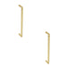 PACK Premium Satin Brass Pull Handle with Unique Stepped Design 425mm 20mm Door Handle (1)