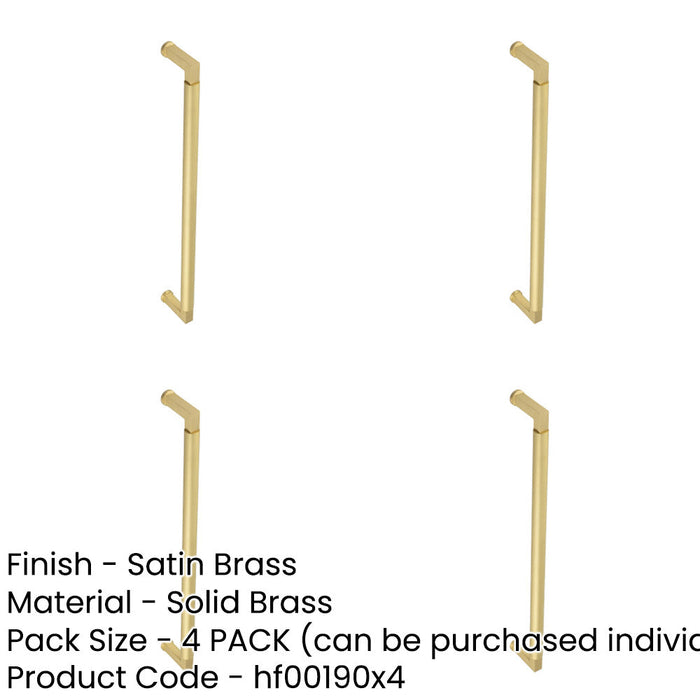 PACK Premium Satin Brass Pull Handle with Unique Stepped Design 425mm 20mm Door Handle-1