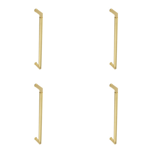 PACK Premium Satin Brass Pull Handle with Unique Stepped Design 425mm 20mm Door Handle