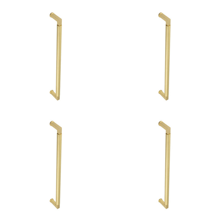 PACK Premium Satin Brass Pull Handle with Unique Stepped Design 425mm 20mm Door Handle