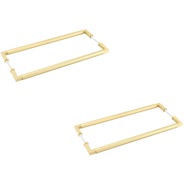 PACK Stylish Satin Brass Pull Handle Cabinets 425mm Door Handle (1)