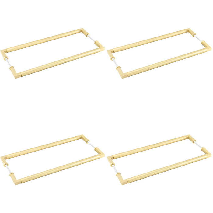 PACK Stylish Satin Brass Pull Handle Cabinets 425mm Door Handle