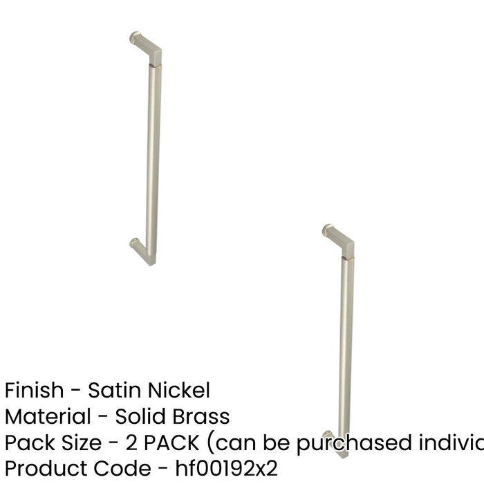 PACK Satin Nickel Pull Handle 425mm with Bolt Through Fixing Stylish Interiors Door Handle (1)-1