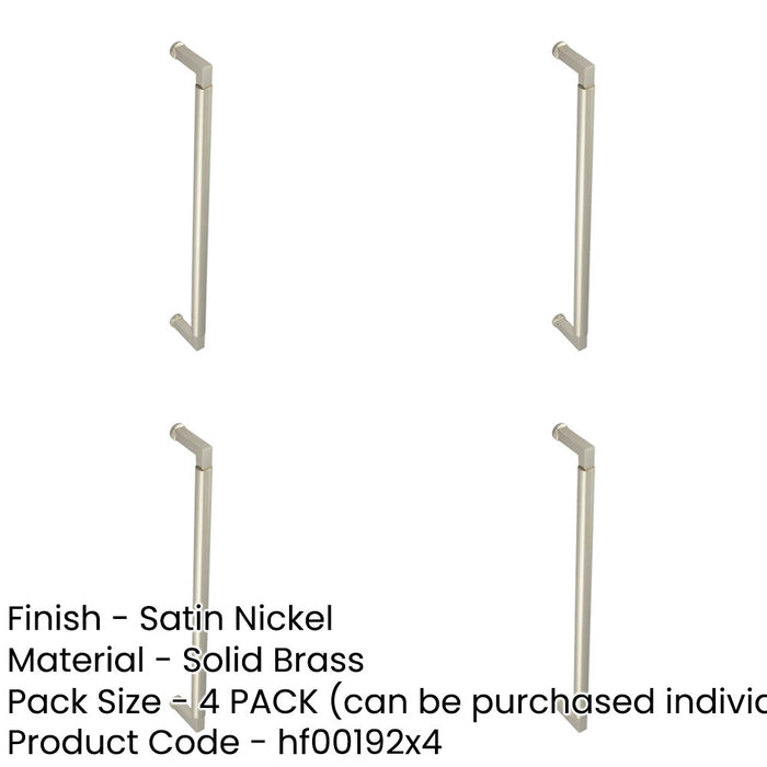PACK Satin Nickel Pull Handle 425mm with Bolt Through Fixing Stylish Interiors Door Handle-1