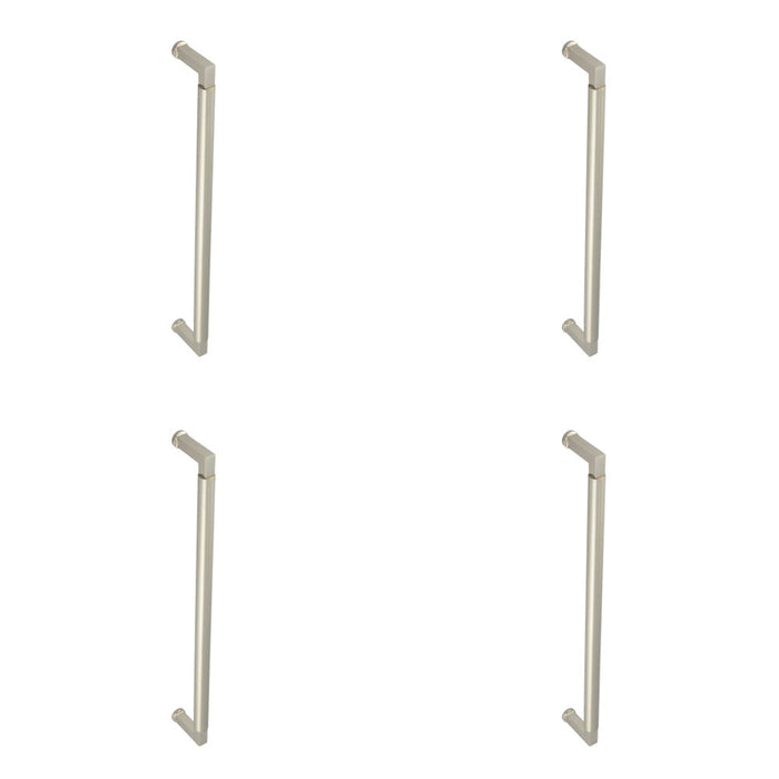 PACK Satin Nickel Pull Handle 425mm with Bolt Through Fixing Stylish Interiors Door Handle