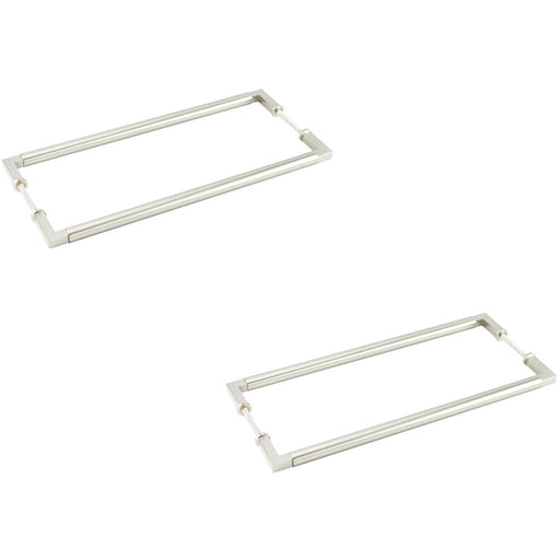 PACK Satin Nickel Pull Handle 425mm Back Back Modern Cabinets Door Handle (1)