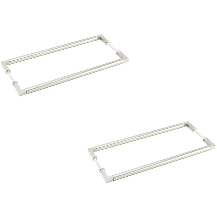 PACK Satin Nickel Pull Handle 425mm Back Back Modern Cabinets Door Handle (1)