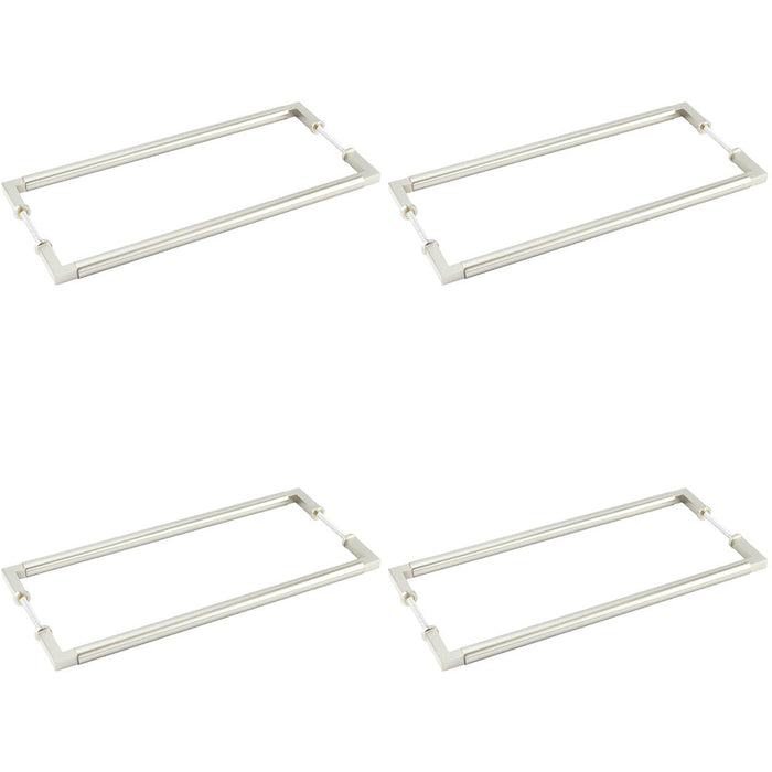 PACK Satin Nickel Pull Handle 425mm Back Back Modern Cabinets Door Handle